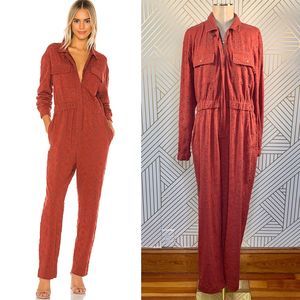 Free People Set The Tone Jumpsuit in Rust Eyelet